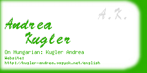 andrea kugler business card